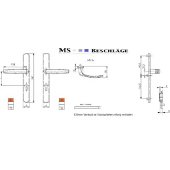 Türdrücker Langschild Schmalrahmen RAL7016 Anthrazit 8-72mm Wechselgarnitur