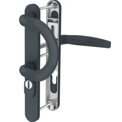 Türdrücker Langschild Schmalrahmen RAL7016 Anthrazit 8-72mm Wechselgarnitur