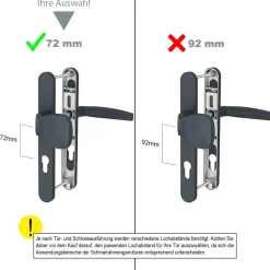 Türdrücker Langschild Schmalrahmen RAL7016 Anthrazit 8-72mm Wechselgarnitur