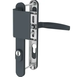 Türdrücker Langschild Schmalrahmen RAL7016 Anthrazit 8-72mm Wechselgarnitur