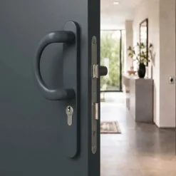 Türdrücker Langschild Schmalrahmen RAL7016 Anthrazit 8-72mm Wechselgarnitur