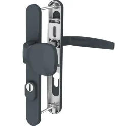 Türdrücker Langschild Schmalrahmen RAL7016 Anthrazit 8-72mm Wechselgarnitur
