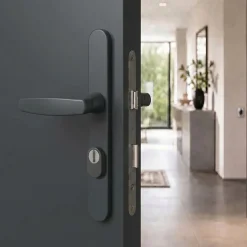 Türdrücker Langschild Schmalrahmen RAL7016 Anthrazit 8-72mm Wechselgarnitur