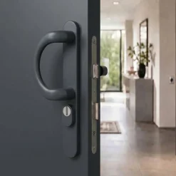 Türdrücker Langschild Schmalrahmen RAL7016 Anthrazit 8-72mm Wechselgarnitur