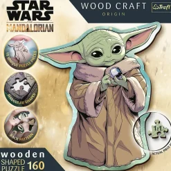 Trefl, Wood Craft, Grogu, 160 Teile Holzpuzzle