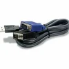 Trendnet 1.8m Usb/Vga Keyboard Video Mouse Kvm Cable 1.8m Black