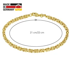 trendor Schmuck Armband Königskette Silber 925 Vergoldet Breite 3,2 mm 51322