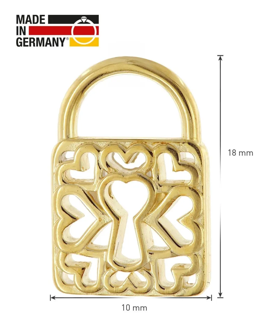 trendor Schmuck Damen-Halskette 925 Silber Vergoldet mit Herz-Schloss Anhänger 21839