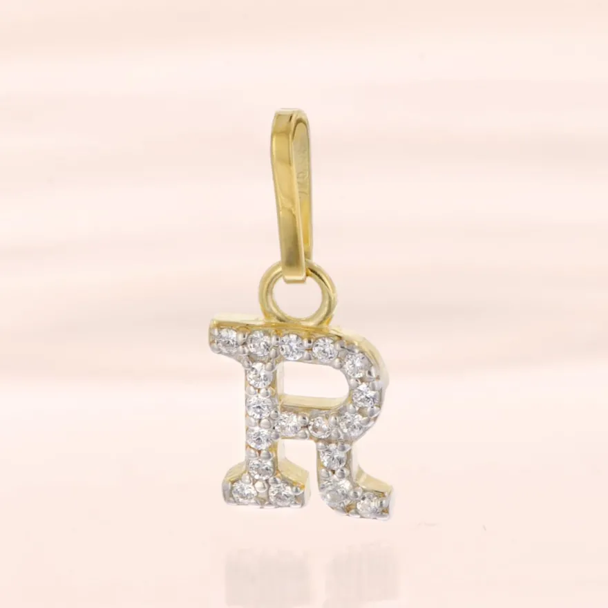 trendor Schmuck Damen-Halskette mit Buchstabe R Anhänger 925 Silber Vergoldet 28266