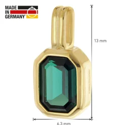 trendor Schmuck Damen-Kette Gold auf 925 Silber mit synth. Turmalin Anhänger 68510