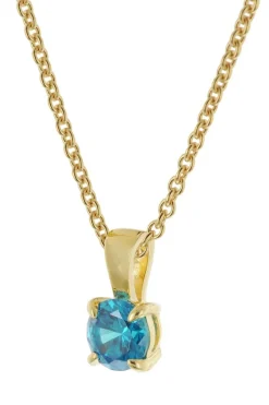 trendor Schmuck Damen-Kette 925 Silber Vergoldet Zirkonia-Anhänger 21956