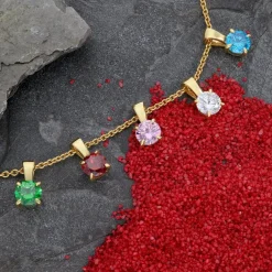 trendor Schmuck Damen-Kette 925 Silber Vergoldet Zirkonia-Anhänger 21956