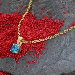 trendor Schmuck Damen-Kette 925 Silber Vergoldet Zirkonia-Anhänger 21956