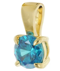 trendor Schmuck Damen-Kette 925 Silber Vergoldet Zirkonia-Anhänger 21956