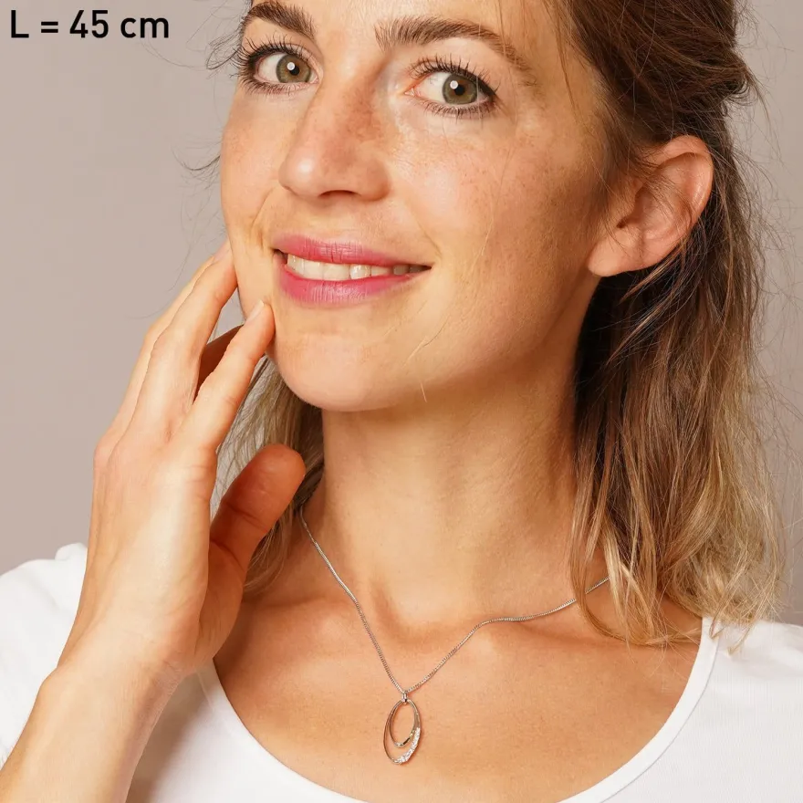 trendor Schmuck Damen-Kette Silber 925 Zirkonia-Collier 68360