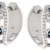 trendor Schmuck Damen-Ohrringe 925 Silber Rhodiniert Creolen mit Topasen 21884