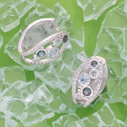 trendor Schmuck Damen-Ohrringe 925 Silber Rhodiniert Creolen mit Topasen 21884