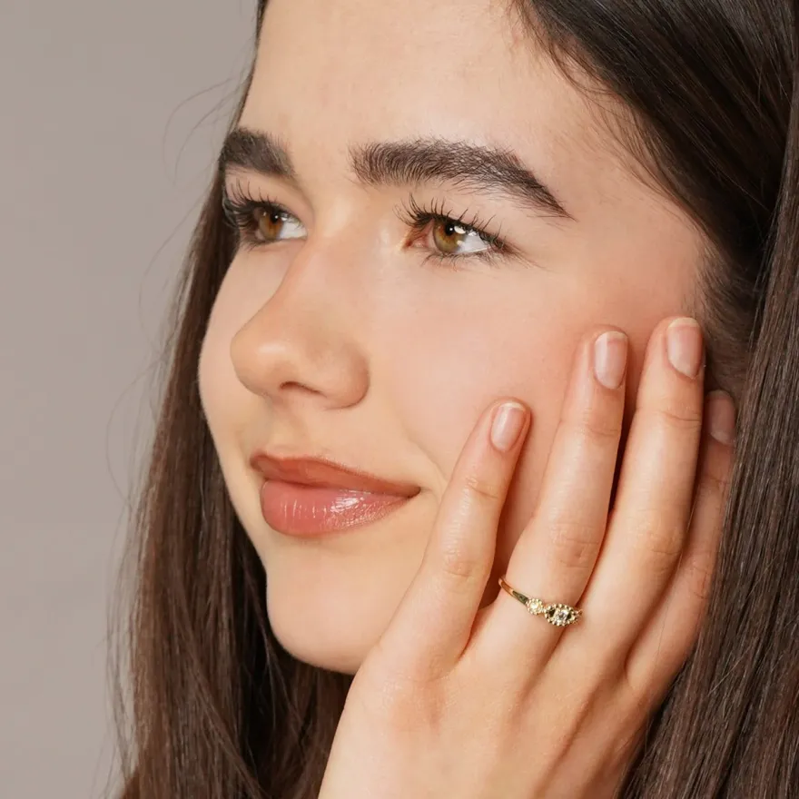 trendor Schmuck Damen-Ring 333 Gelbgold mit Zirkonia 68151