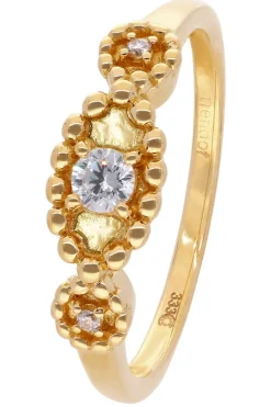 trendor Schmuck Damen-Ring 333 Gelbgold mit Zirkonia 68151