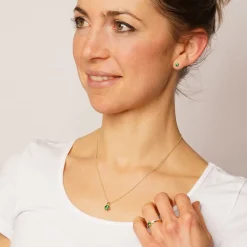 trendor Schmuck Damenring Gold 333/8K mit synthetischem Smaragd und Zirkonias 68842