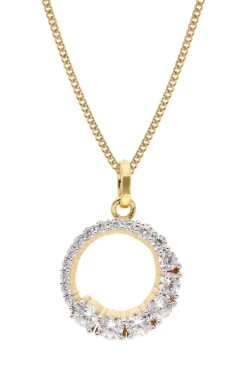 trendor Schmuck Damen Zirkonia-Anhänger Gold 333/8kt an vergoldeter Silberkette 6838