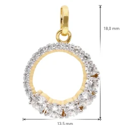 trendor Schmuck Damen Zirkonia-Anhänger Gold 333/8kt an vergoldeter Silberkette 6838