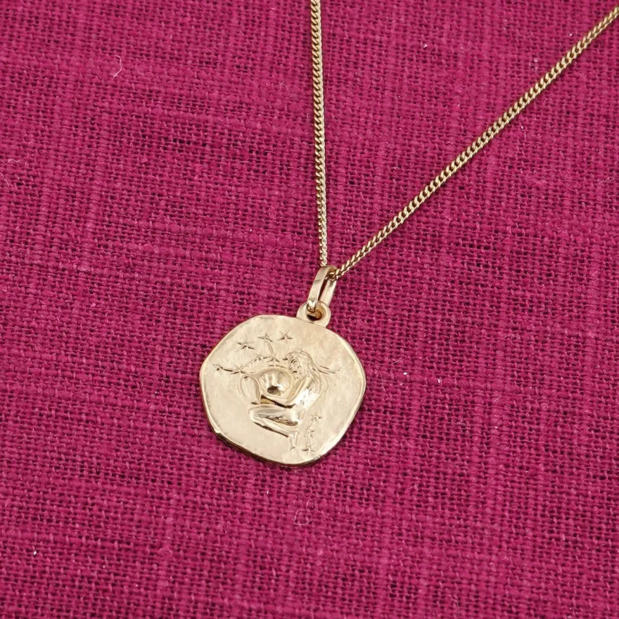 trendor Schmuck Halskette mit Sternzeichen Wassermann Gold 333/8K Ø 16 mm 41920-02