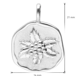 trendor Schmuck Halskette mit Monatsblume Dezember 925 Silber Rhodiniert 68000-12