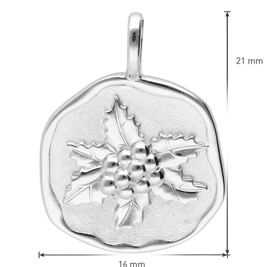 trendor Schmuck Halskette mit Monatsblume Dezember 925 Silber Rhodiniert 68000-12