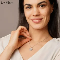 trendor Schmuck Halskette mit Monatsblume Dezember 925 Silber Rhodiniert 68000-12
