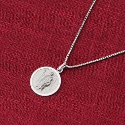 trendor Schmuck Halskette mit Erzengel Raphael Anhänger Ø 16 mm 925 Silber 41465
