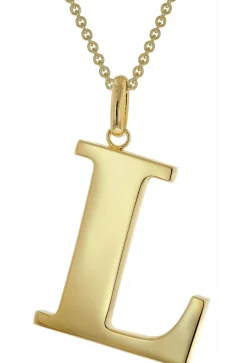 trendor Schmuck Halskette mit Großem Buchstaben L 925 Silber mit Goldauflage 41790-L