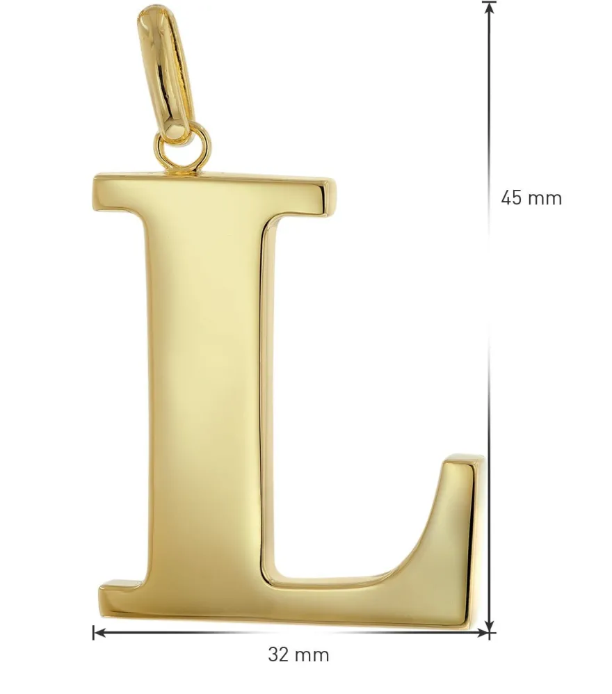trendor Schmuck Halskette mit Großem Buchstaben L 925 Silber mit Goldauflage 41790-L