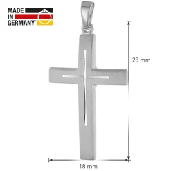trendor Schmuck Herren-Anhänger Kreuz 925 Silber Rhodiniert 28 mm 21314