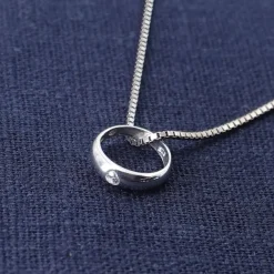 trendor Schmuck Kinder-Halskette mit Taufring 925 Silber mit synth. Zirkonia 68068