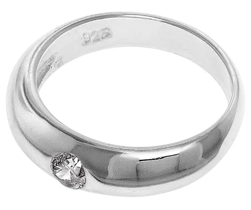 trendor Schmuck Kinder-Halskette mit Taufring 925 Silber mit synth. Zirkonia 68068