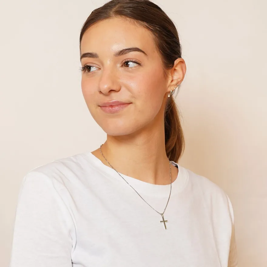 trendor Schmuck Kreuz-Anhänger für Damen und Herren 925 Silber mit Halskette 41125