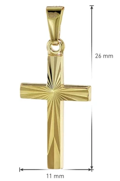trendor Schmuck Kreuz für Kinder Gold 333/8 Karat 18 mm + goldplattierte Kette 08508