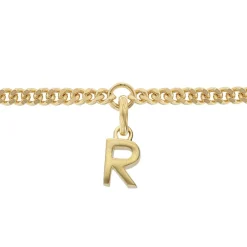 trendor Schmuck Mädchen-Armband mit Buchstabe R 925 Silber Vergoldet 21602-R