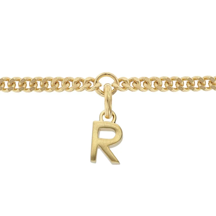 trendor Schmuck Mädchen-Armband mit Buchstabe R 925 Silber Vergoldet 21602-R