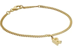 trendor Schmuck Mädchen-Armband mit Buchstabe R 925 Silber Vergoldet 21602-R