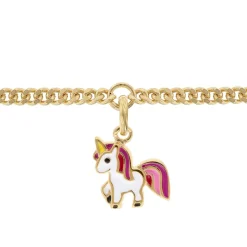 trendor Schmuck Mädchen-Armband mit Einhorn-Anhänger 925 Silber Vergoldet 21624