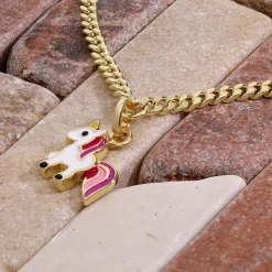 trendor Schmuck Mädchen-Armband mit Einhorn-Anhänger 925 Silber Vergoldet 21624