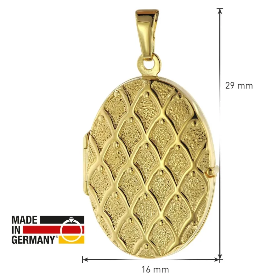 trendor Schmuck Medaillon mit Netzmuster Gold 333 / 8K 75535