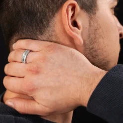 trendor Schmuck Partnerring für Damen und Herren Silber 925 Breite 7 mm 65410