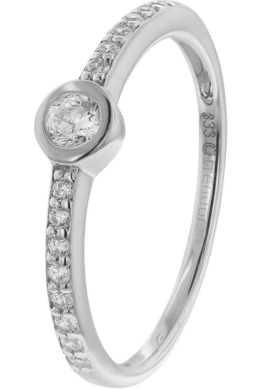 trendor Schmuck Ring für Damen Weißgold 333 mit Zirkonia 41326