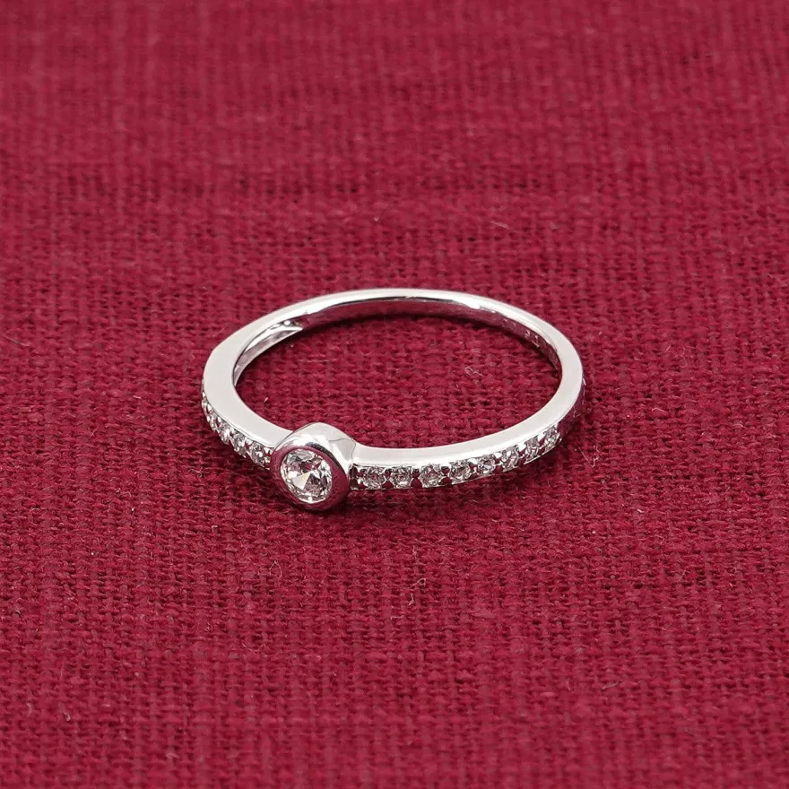 trendor Schmuck Ring für Damen Weißgold 333 mit Zirkonia 41326