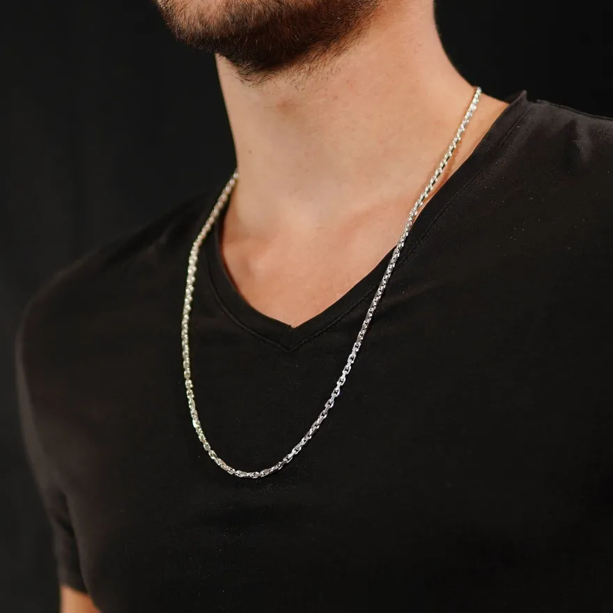 trendor Schmuck Silberkette für Herren 925 Sterlingsilber Ankerkette 3,0 mm 85741