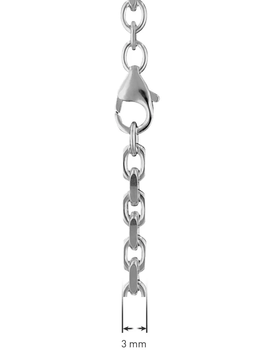 trendor Schmuck Silberkette für Herren 925 Sterlingsilber Ankerkette 3,0 mm 85741