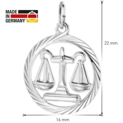 trendor Schmuck Waage Sternzeichen Halskette Silber 925 15360-10